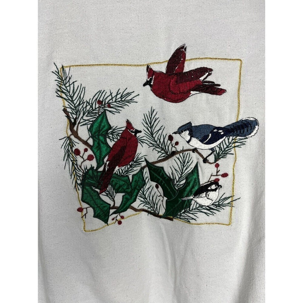 Vintage Nutcracker Women's Medium Crewneck Christmas Bird Xmas Sweatshirt Winter - Picture 5 of 7